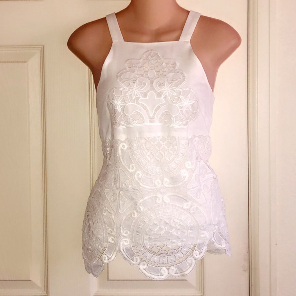 BLUE RAIN Crochet Boho Tank Top